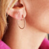 pendientes aro oro rosa diamantes
