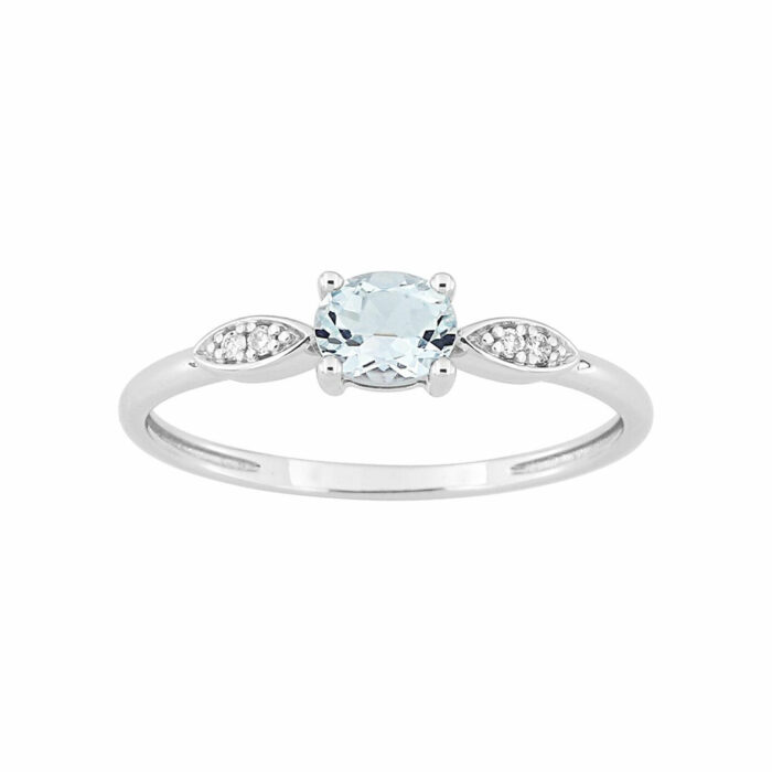 anillo aguamarina oro diamantes