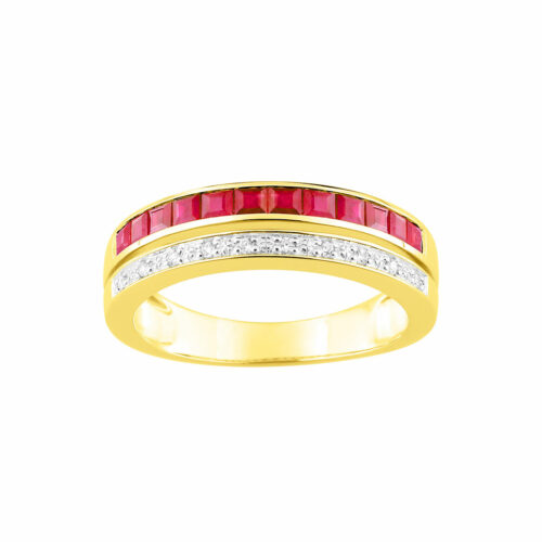 anillo cuadrado rubi