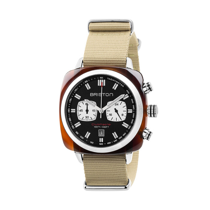 Reloj Briston Clubmaster Sport Caqui Negro