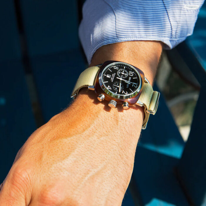 Reloj Briston Clubmaster Classic Chrono Negro Caqui - Imagen 2
