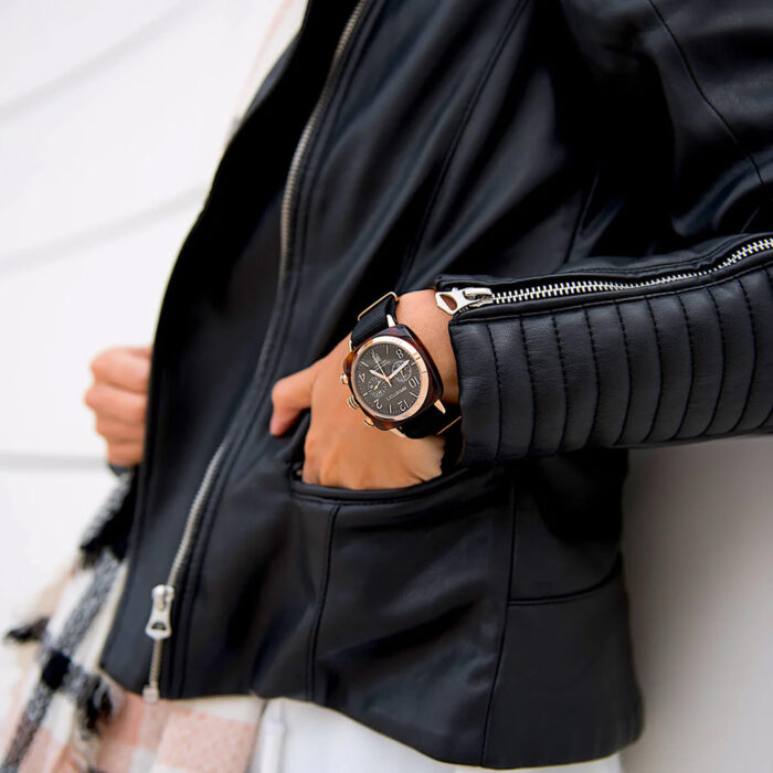 Reloj Briston Clubmaster Classic Oro Rosa Negro - Imagen 2