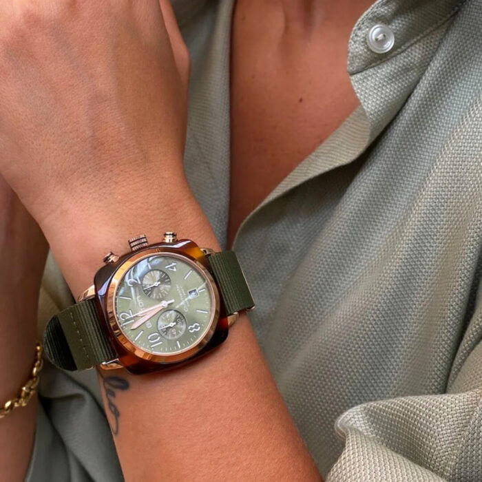 Reloj Briston Clubmaster Classic Verde Oro Rosa - Imagen 2
