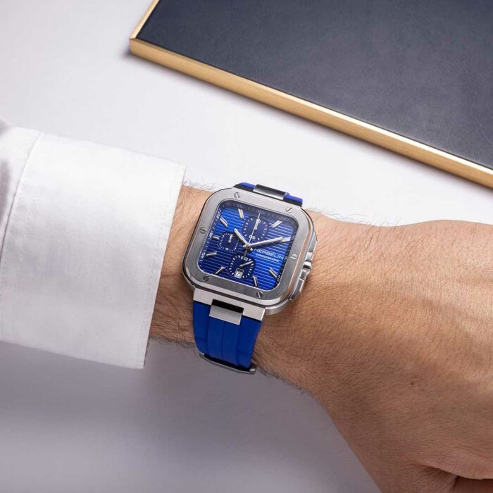 Reloj Herbelin Cap Camarat Square Cronógrafo Azul - Imagen 2