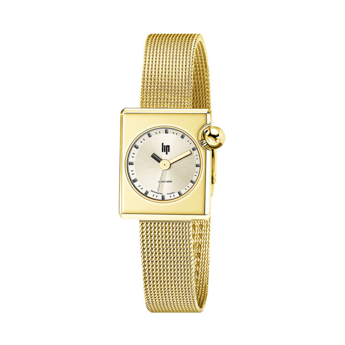 Reloj Lip Mach 2000 Mini Square Dorado 671177