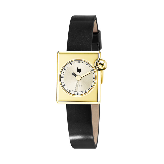 Reloj Lip Mach 2000 Mini Square Negro Oro 671178