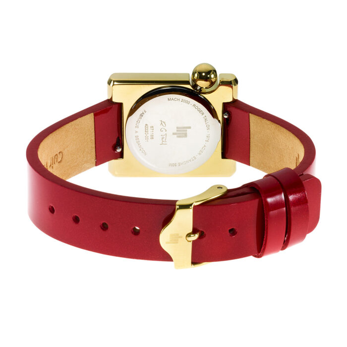 Reloj Lip Mach 2000 Mini Square Rojo Dorado 671186 - Imagen 5