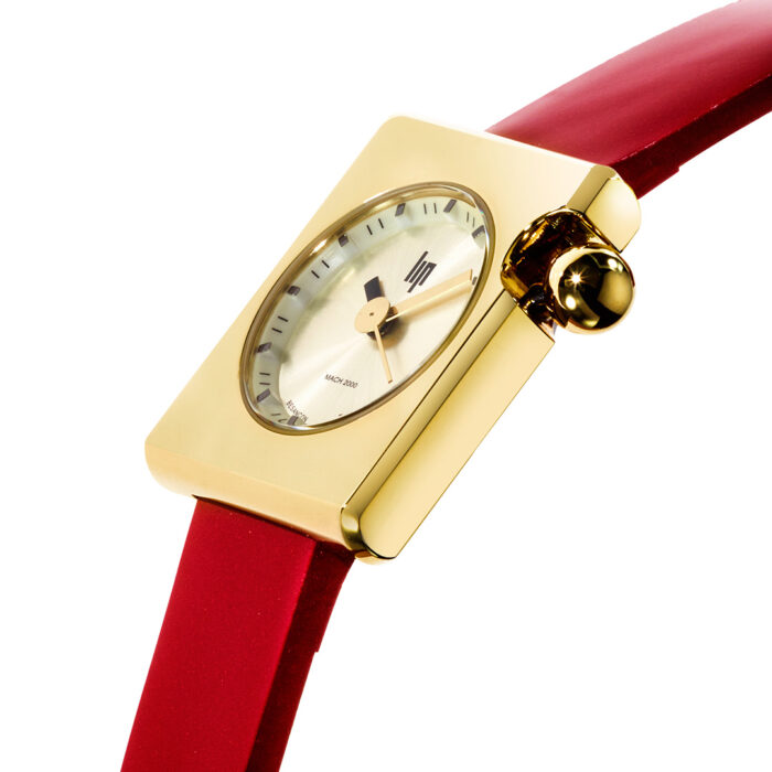 Reloj Lip Mach 2000 Mini Square Rojo Dorado 671186 - Imagen 4