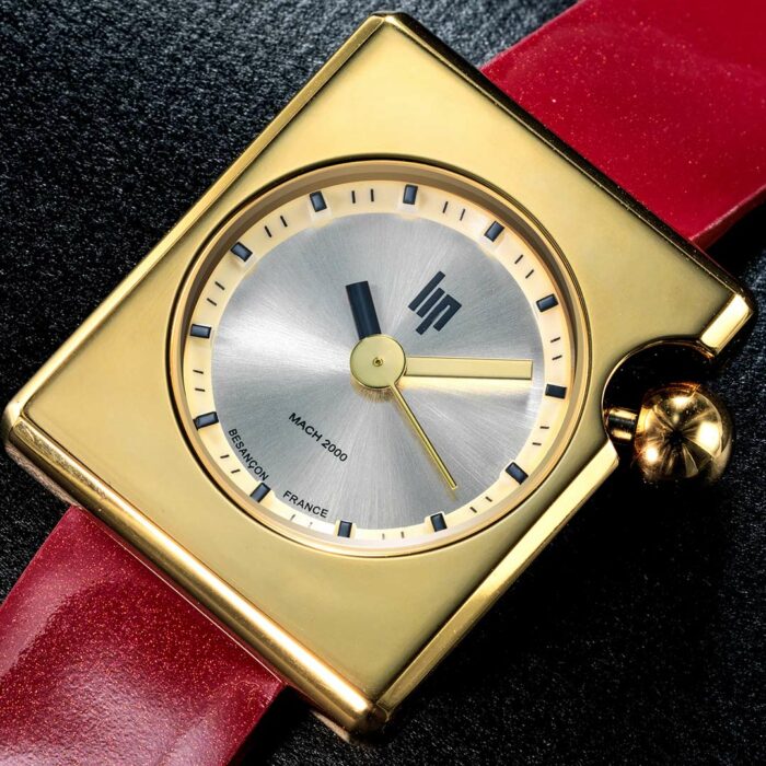 Reloj Lip Mach 2000 Mini Square Rojo Dorado 671186 - Imagen 2