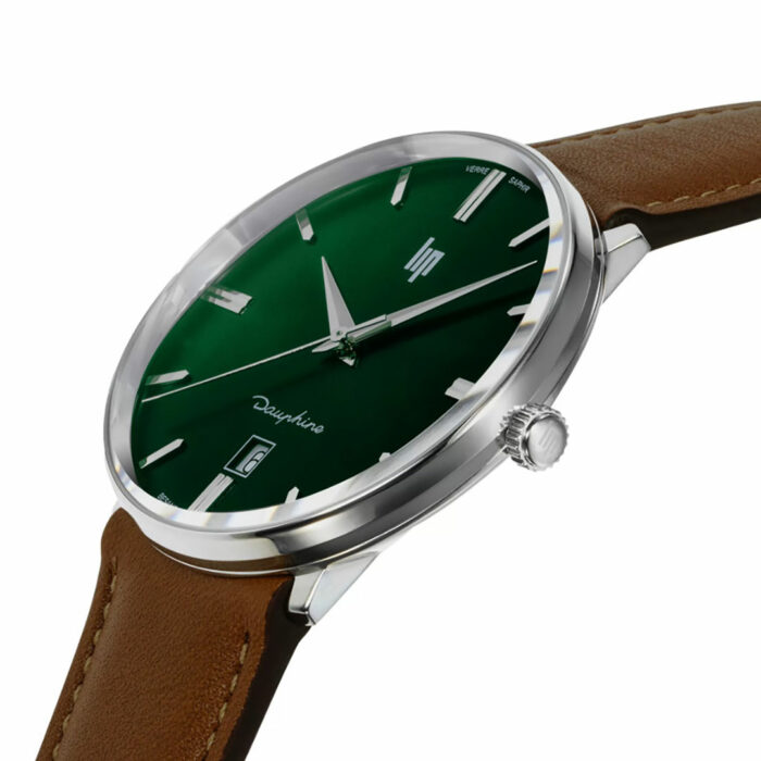 Reloj Lip Dauphine 38mm Correa Marrón Esfera Verde - Imagen 2