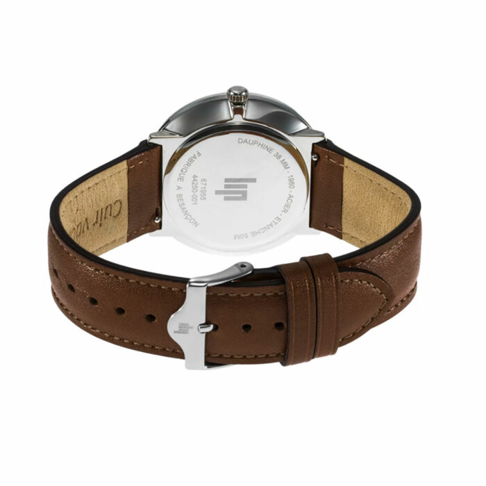 Reloj Lip Dauphine 38mm Correa Marrón Esfera Verde - Imagen 3