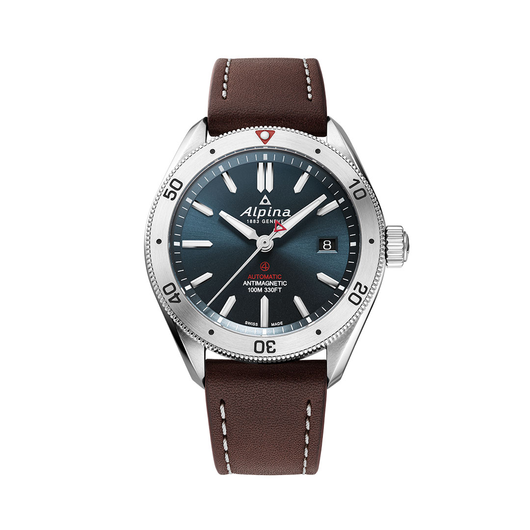 Reloj Alpina Alpiner 4 Cuero Esfera Azul AL-525N4AQ6