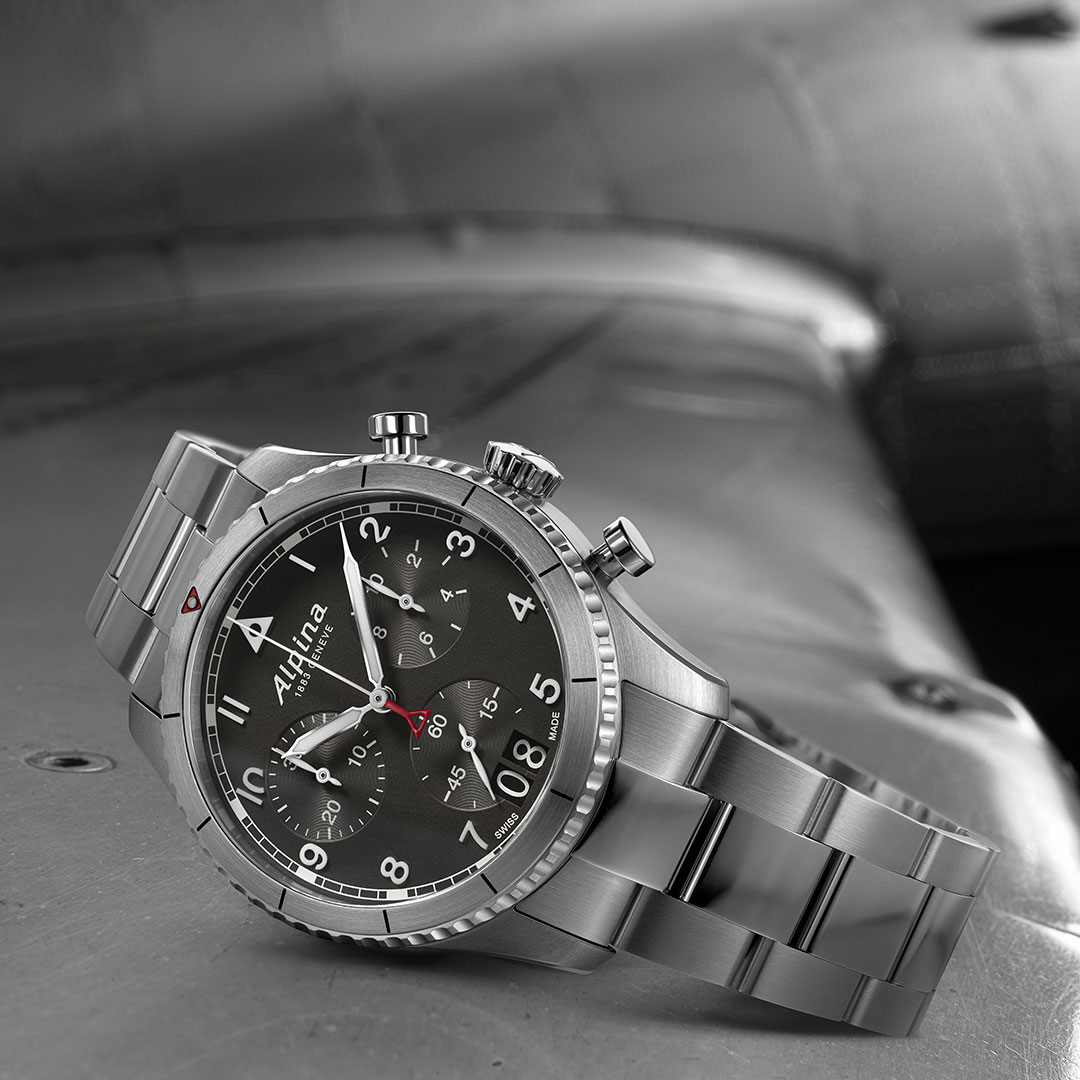 Reloj Alpina Pilot Cronógrafo Big Date AL-372BW4S26B - Imagen 4